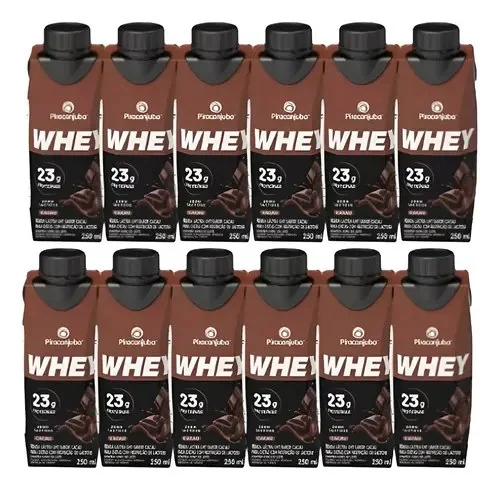 🇧🇷🇧🇷🇧🇷 Kit 12 Bebidas Lacteas Piracanjuba Whey Cacau 23g 250ml