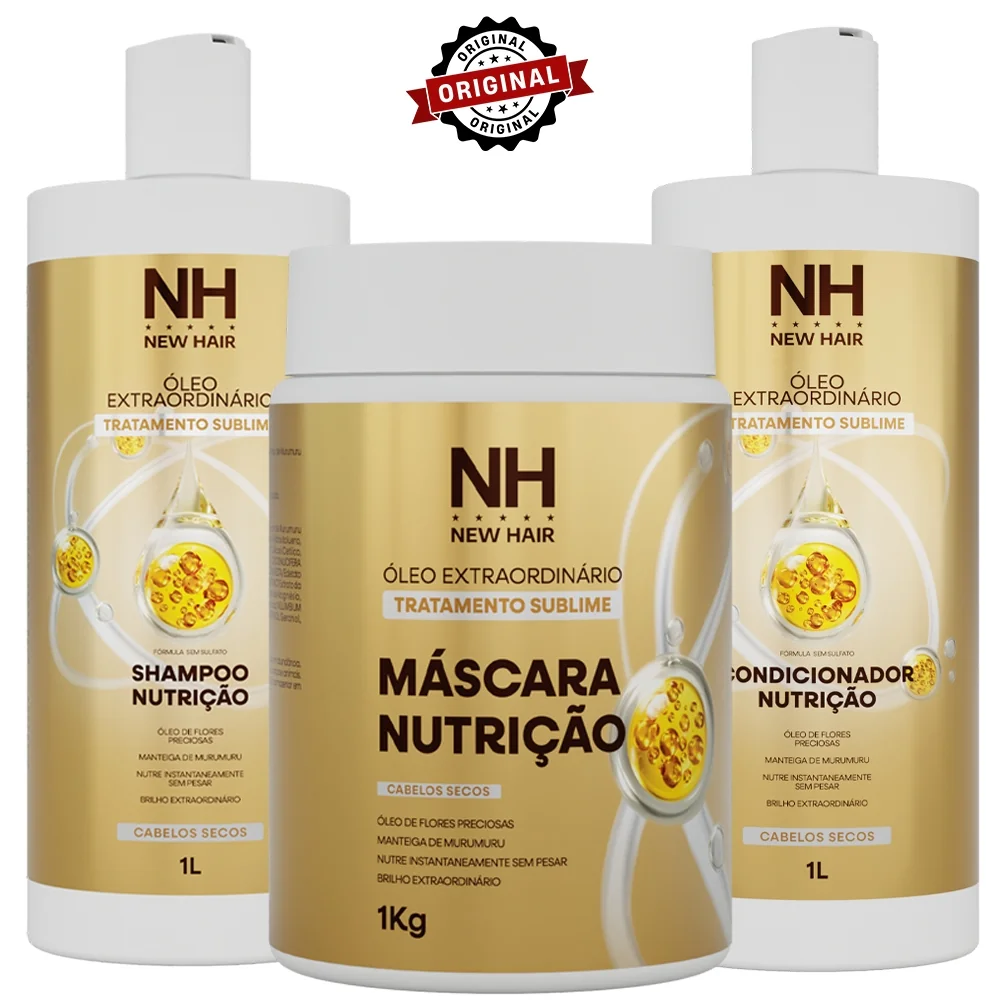 Kit Capilar Óleo Extraordinário NEW HAIR Profissional 1L Salão Shopee