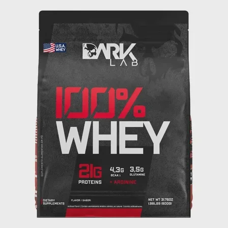 Whey Protein Concentrado 100% 900g Refil Dark Lab Sabor Morango Mercado Livre