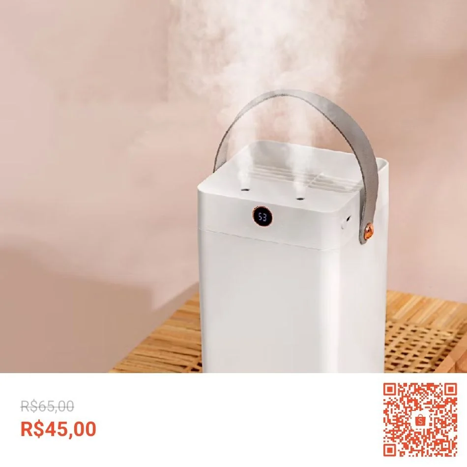 Umidificador De Ar 3L Com Versão De Display Digital Decoração De Casa