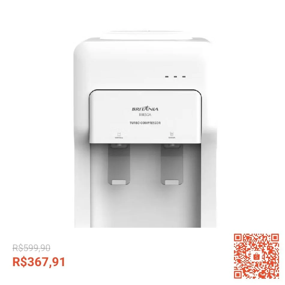 Bebedouro Britânia 20L Turbo Compressor Branco BBE50A