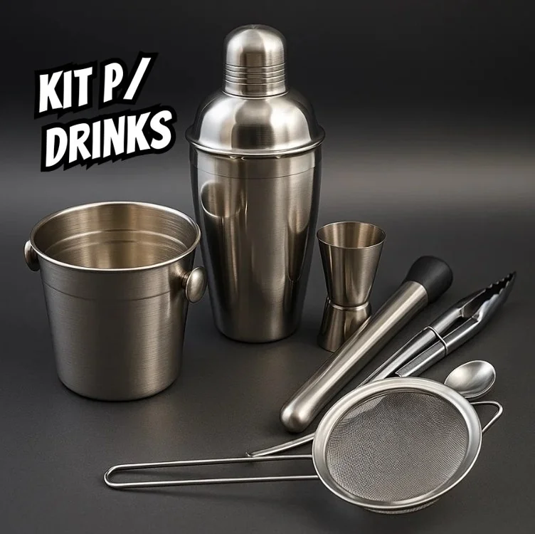 Coqueteleira Bar Man Profissional Inox Drink Caipirinha Bar Cor Prateado - Sayonara