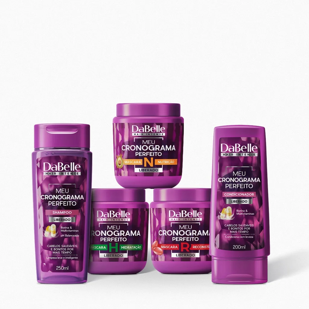 Kit Meu Cronograma Perfeito Dabelle Hair – 5 Produtos Shopee