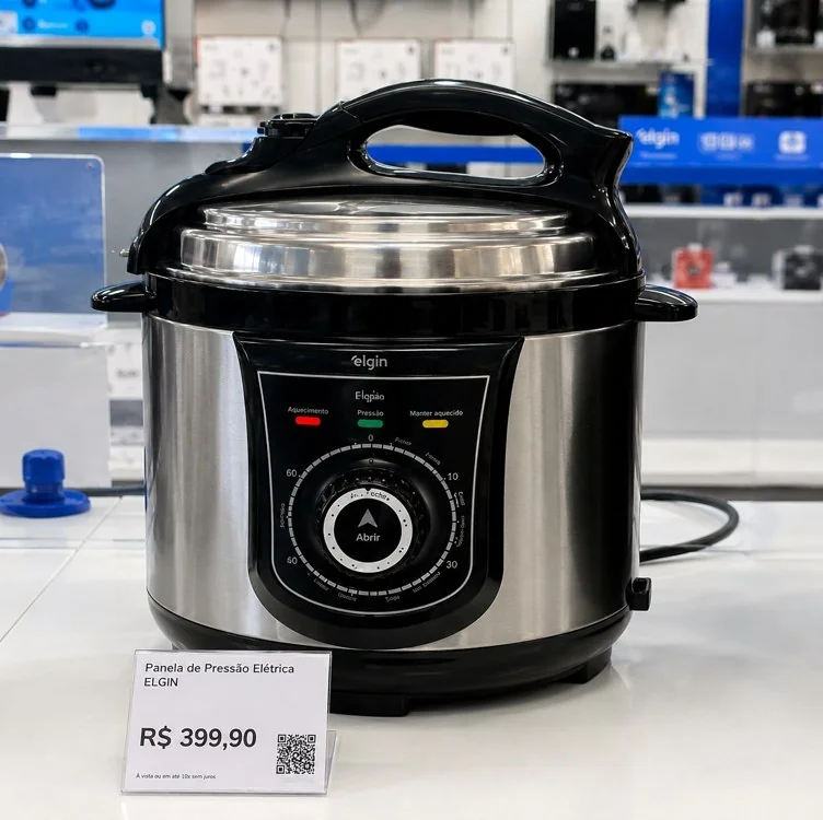 Panela de Pressão Elétrica Elgin 4 Litros Segura e Prática 840W 220V
