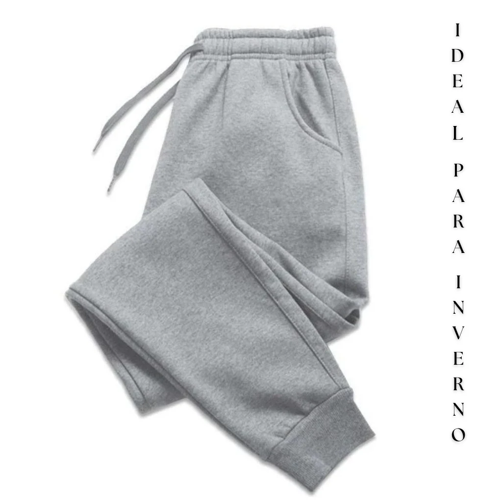 Calça De Moletom Unissex Tecido Peluciado Ideal Para Inverno Shopee