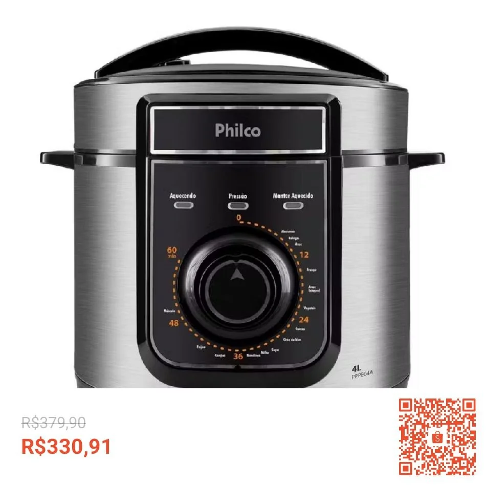 🚀 Panela de Pressão Elétrica Philco 4L 14 funções PPPE04A