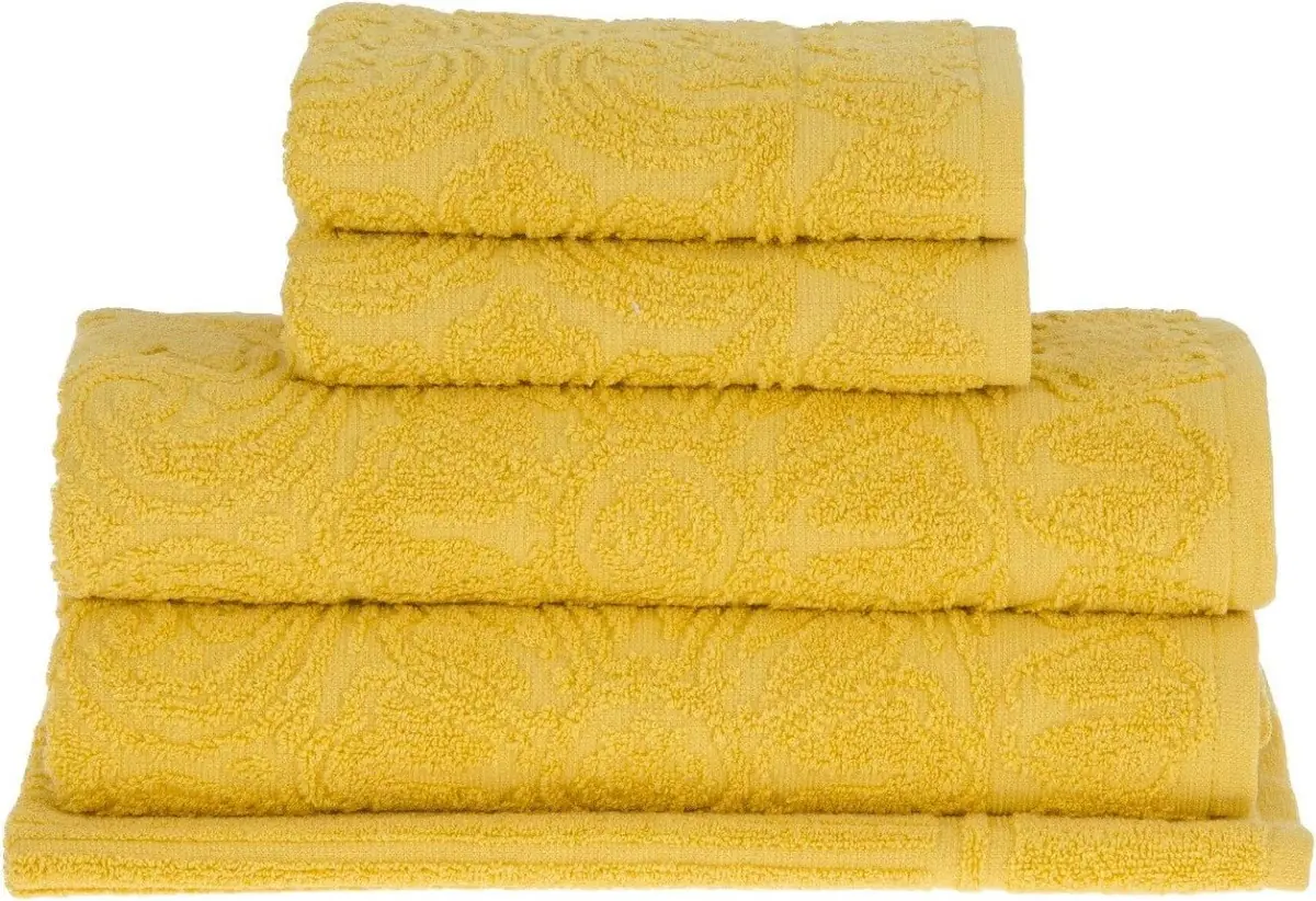 Buddemeyer Jogo de toalhas Florentina Banho Amarelo 5 peças