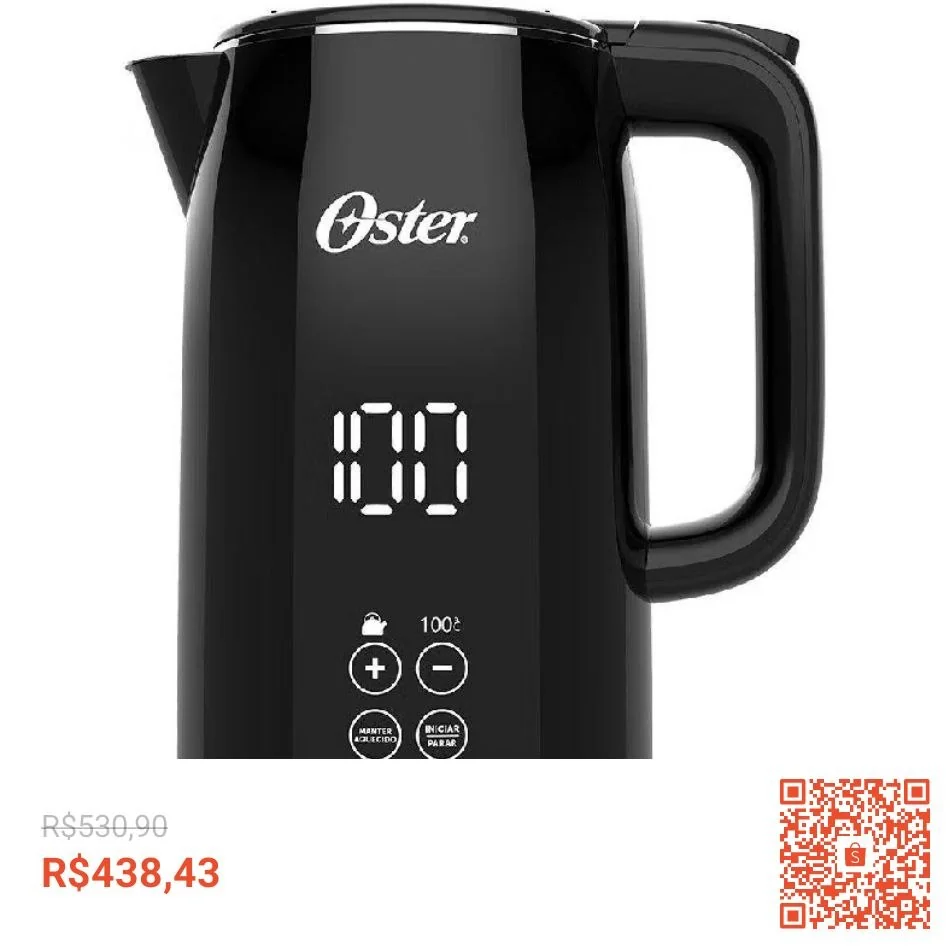 Chaleira Elétrica Oster OCEL920 Touch 1,7 Litros Com Controle De Temperatura