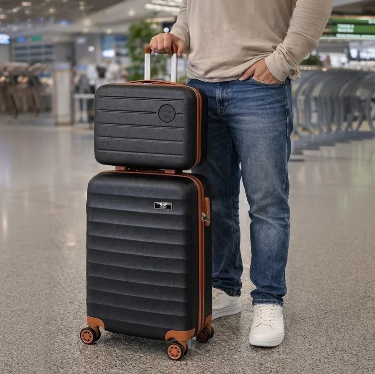 Kit Mala De Viagem Bordo Mão Pequena 10kg ABS Cadeado 360° Cor Preto Mercado Livre