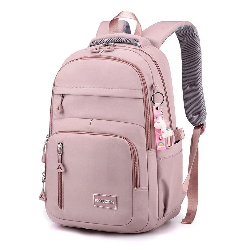 Mochila feminina casual e versátil leve e à prova d'água com grande capacidade para estudantes Shopee