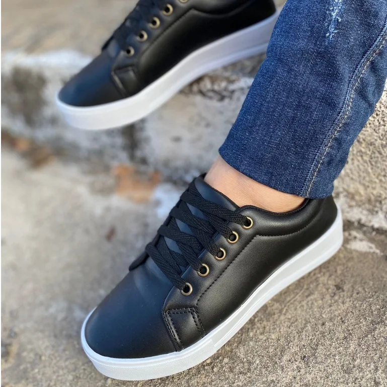 Tênis Feminino Sapatênis Casual Básico Moda Confortável Shopee