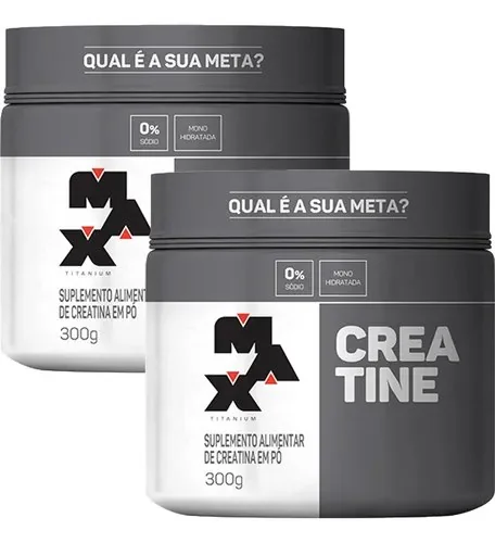 🚀 Kit 2x Creatina 300g Max Titanium Monohidratada Em Pó Sem Sabor