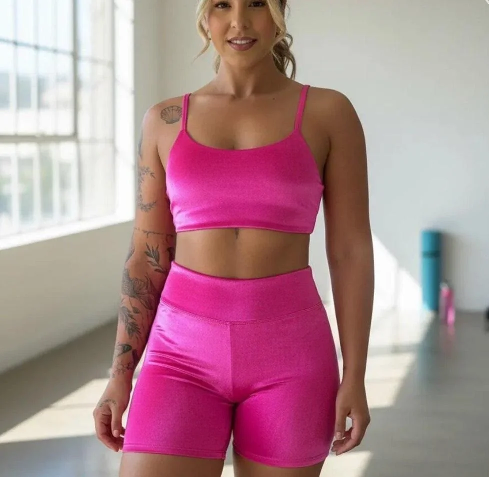 Conjunto Fitness Virginia Top Shorts Meia Coxa Mercado Livre