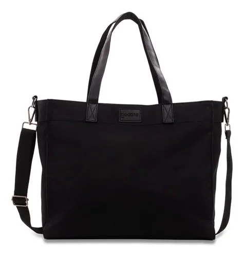 Bolsa Tote Daily Clear Gocase - Leve, Moderna E Minimalista Cor Preto Liso Níquel