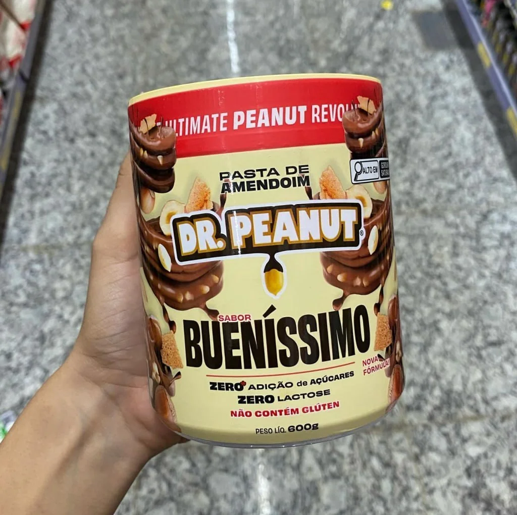 Pasta de amendoim com whey protein Bueníssimo 600g - Dr. Peanut Mercado Livre