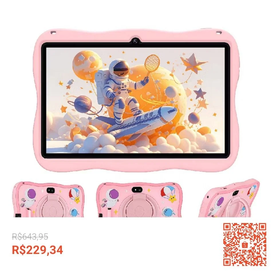 Tablet Infantil Kids 7 Polegada com wifi bluetooth Android Super Resistente