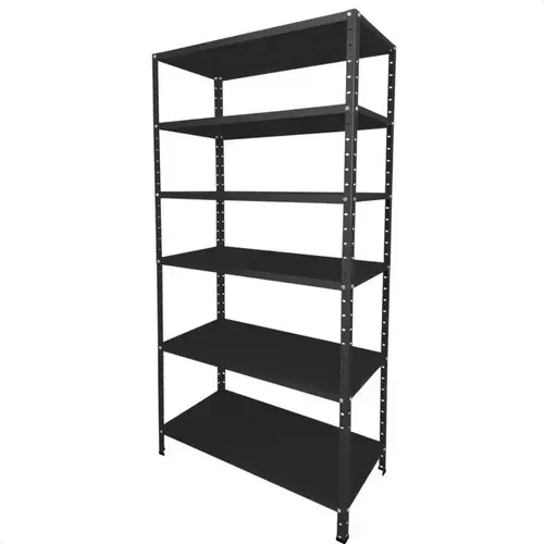 Estante Armário Prateleira De Aço 6 Bandeja Organizador Multiuso Preta Suporta 150kg 198cm X 90cm X 28cm