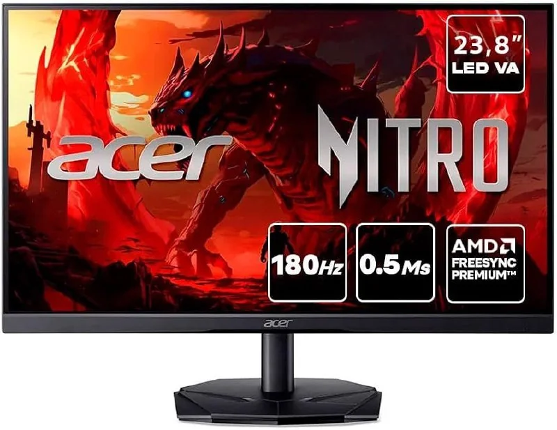 Monitor Acer Nitro 23.8" Full HD LED VA 180 Hz 0.5ms HDMI AMD FreeSync Premium Preto Mercado Livre