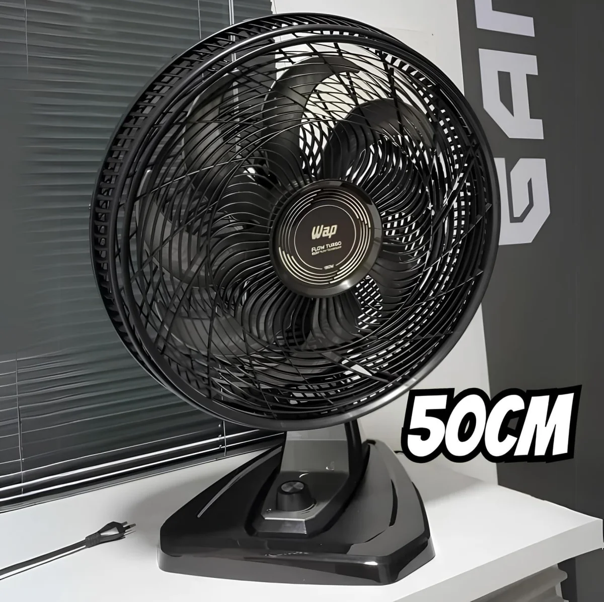 Ventilador De Parede E Mesa 180w 50cm 2 Em 1 Wap Flow Turbo 50 Cm 60 Preto 220v Plástico 8