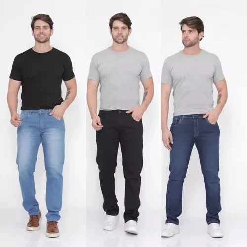 🇧🇷🇧🇷🇧🇷 Kit 3 Calças Jeans Masculina Slim Fit Tradicional Elastano