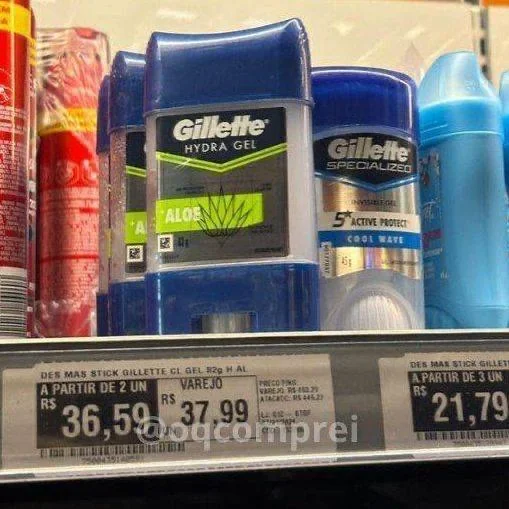 Gillette Desodorante Gel Antitranspirante Antibacterial 82G ou Aloe Vera
