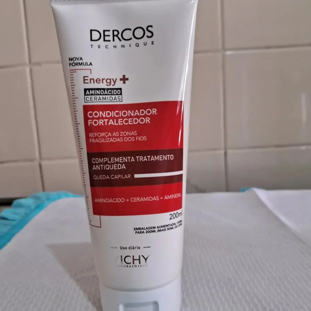 Condicionador Fortalecedor Antiqueda Energy+ Com Aminexil Aminoácidos E Ceramidas Reduz Quebra Reforça Estrutura Dos Fios Aumenta Resistência Capilar Vichy Dercos 200ml
