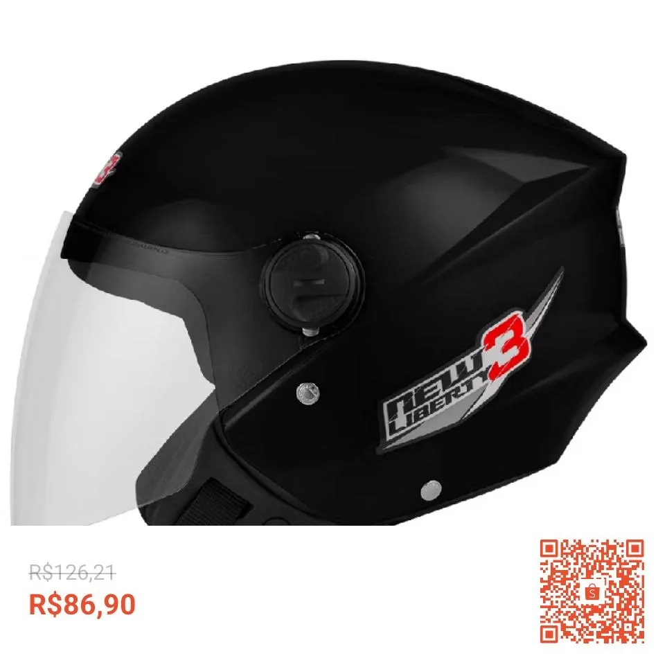 Capacete Moto Aberto Pro Tork New Liberty 3 Viseira Cristal