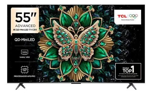 🔥 PARCELADO! Smart Tv 55 C6k 4k Qd-mini Led 144hz Google Tv Tcl