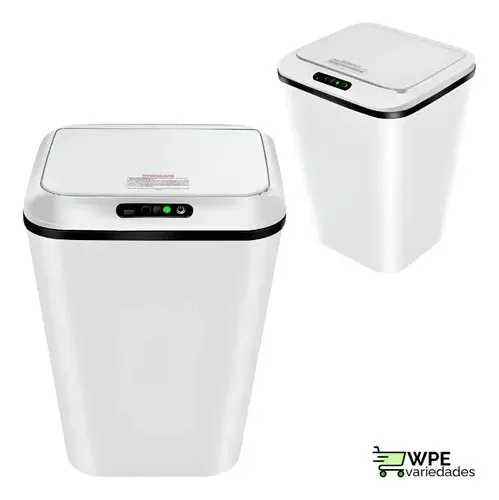 Lixeira Automática Sensor Inteligente Recarregável Usb Para Escritório E Casa Branco