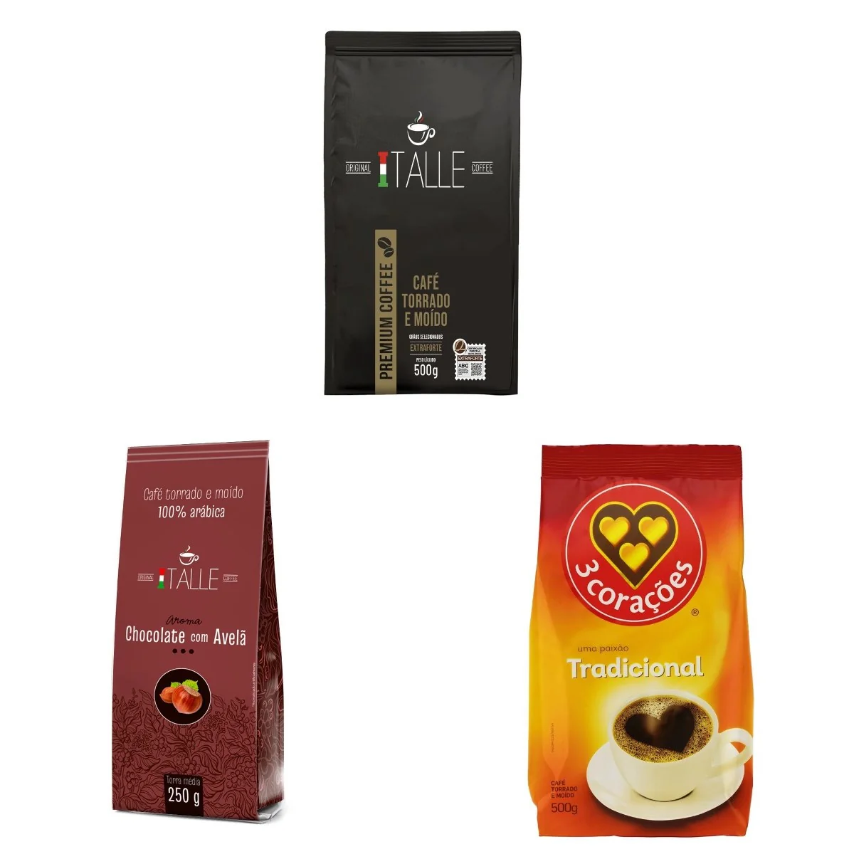 🇧🇷🇧🇷🇧🇷 Café Torrado e Moído 3 Corações Tradicional 500g