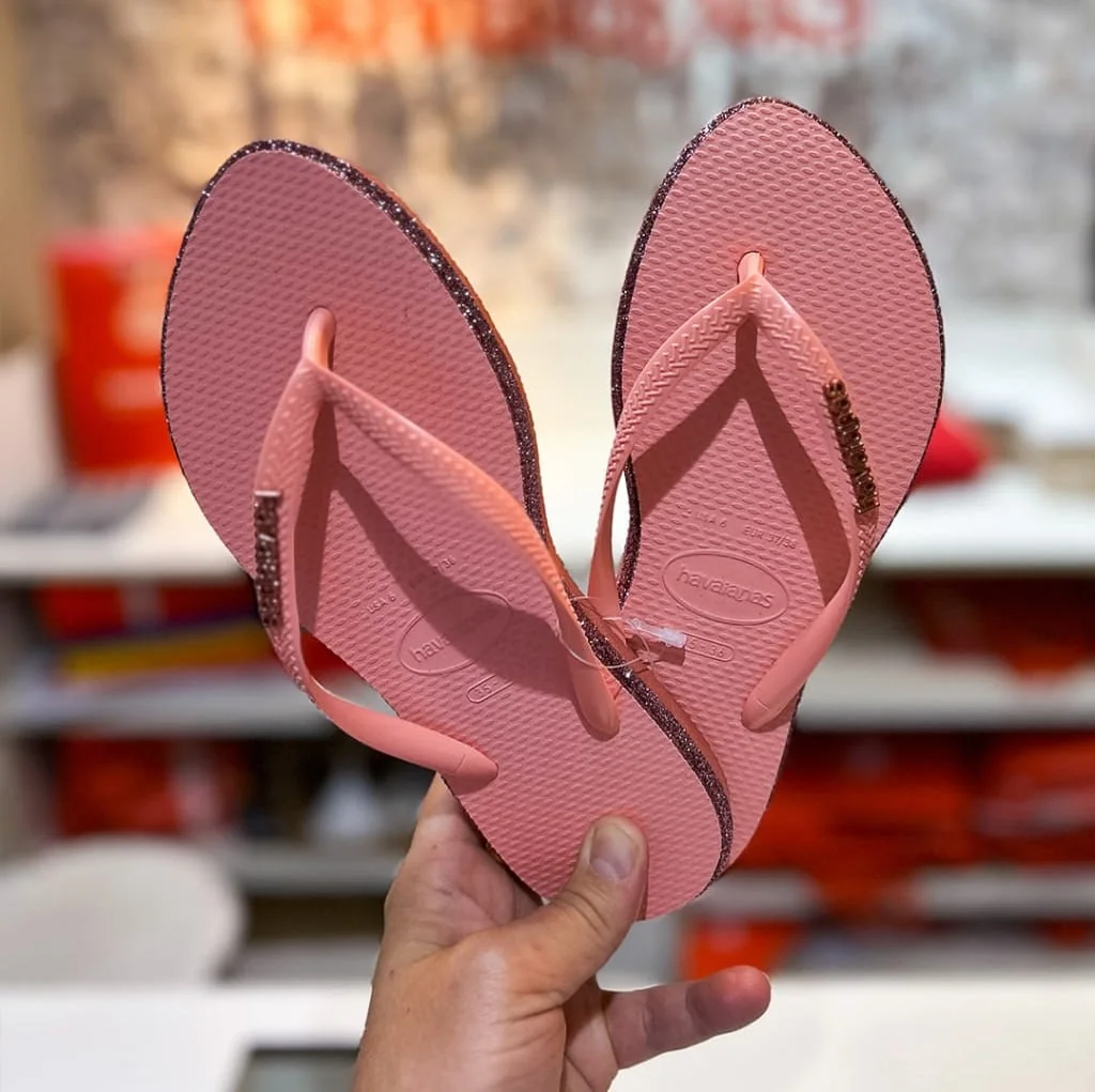 Sandalias Slim Point Glitter Havaianas Argila Lisa 37/38
