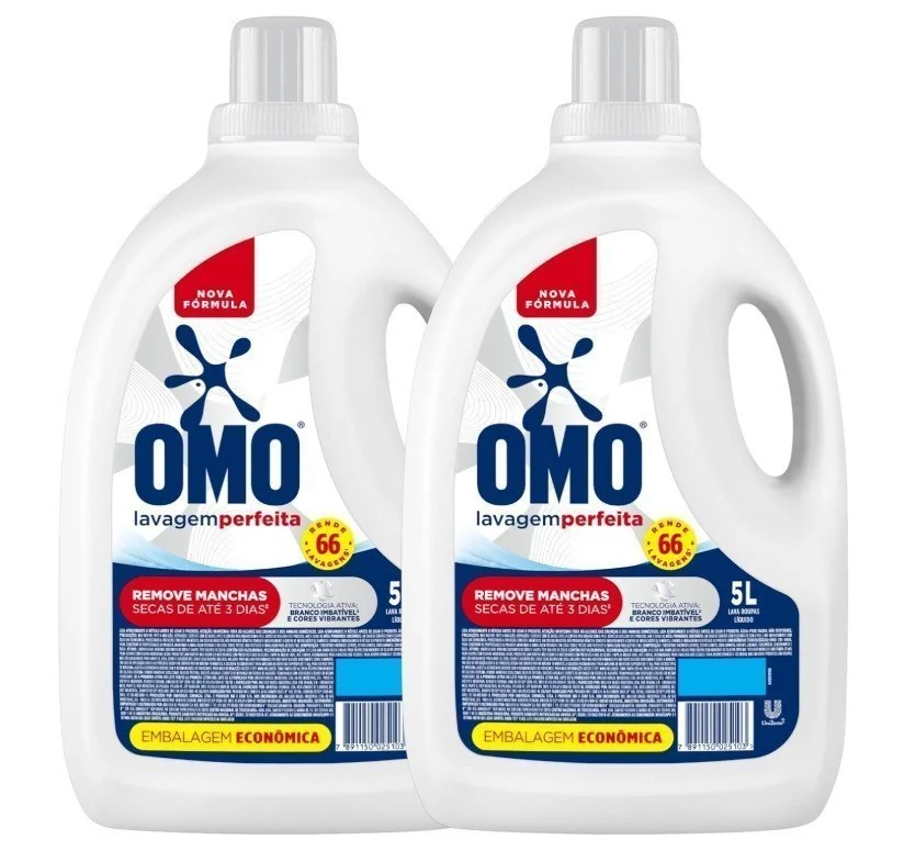 Omo Sabão Líquido 2 Unidades Lavagem Perfeita 5L