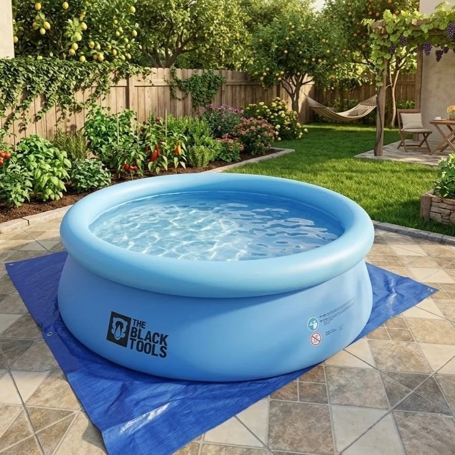 Piscina Inflável Redonda 1400l Resistente Circular Cor Azul 63x183cm Tbt-007 The Black Tools