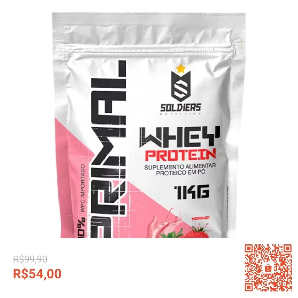 Whey Protein Primal 1kg Importado Soldiers Nutrition Suplemento Proteína Muscular