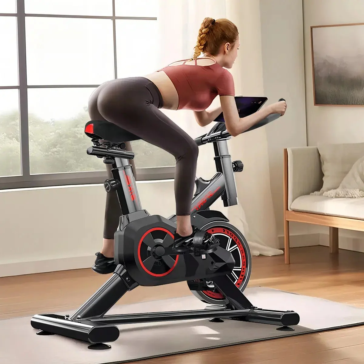 Bicicleta Spinning XHJSCRB8009 Preto Vermelho Mercado Livre
