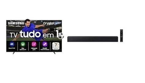 Samsung Smart TV 50" Crystal UHD 4K U8600F 2025 + Soundbar B-Series HW-B400F 2.0 canais Woofer integrado 2027