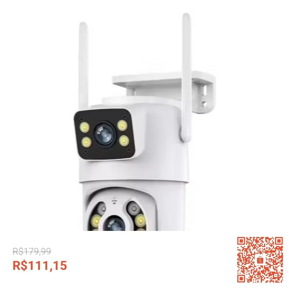 Camera Externa Ip a Prova D'água Wifi Dupla 2 Em 1 com Visao Noturna C/ Infravermelho YOOSEE