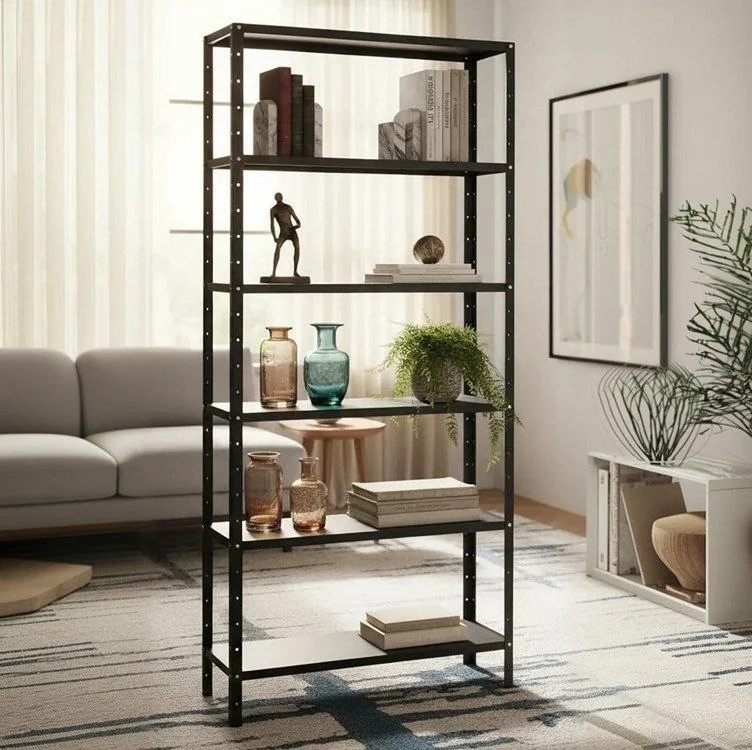 Estante Armário Prateleira De Aço 6 Bandejas Organizador Galvanizada Suporta 150kg 198cm X 90cm X 28cm Incolor