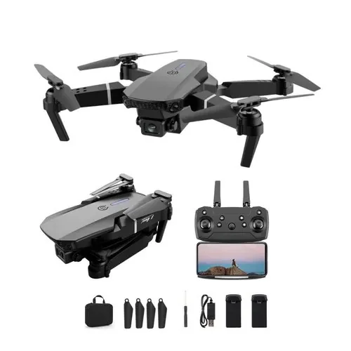 Drone Mini Pro 2 Baterias Com Câmera E Aplicativo Para Acompanhamento Em Tempo Real Completo Com Assistente De Pouso E Sensores + Peças De Reposiçao E Maleta De Transporte Drone Preto