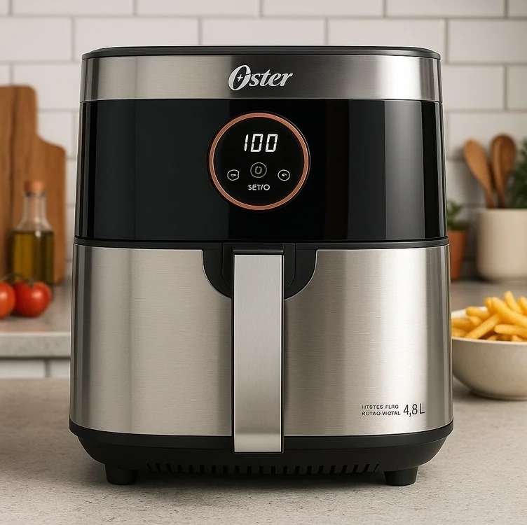 🚀 Fritadeira Oster Sem Óleo 2 em 1 Black, 4,8L, 110V, Inox/Preto, 1500W, OFRT660