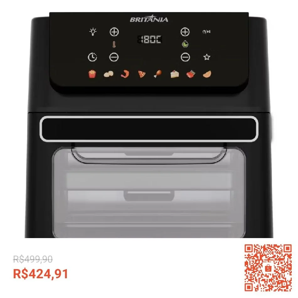 Air Fryer Oven Britânia 11L 8 Funções 1800W BAF11A