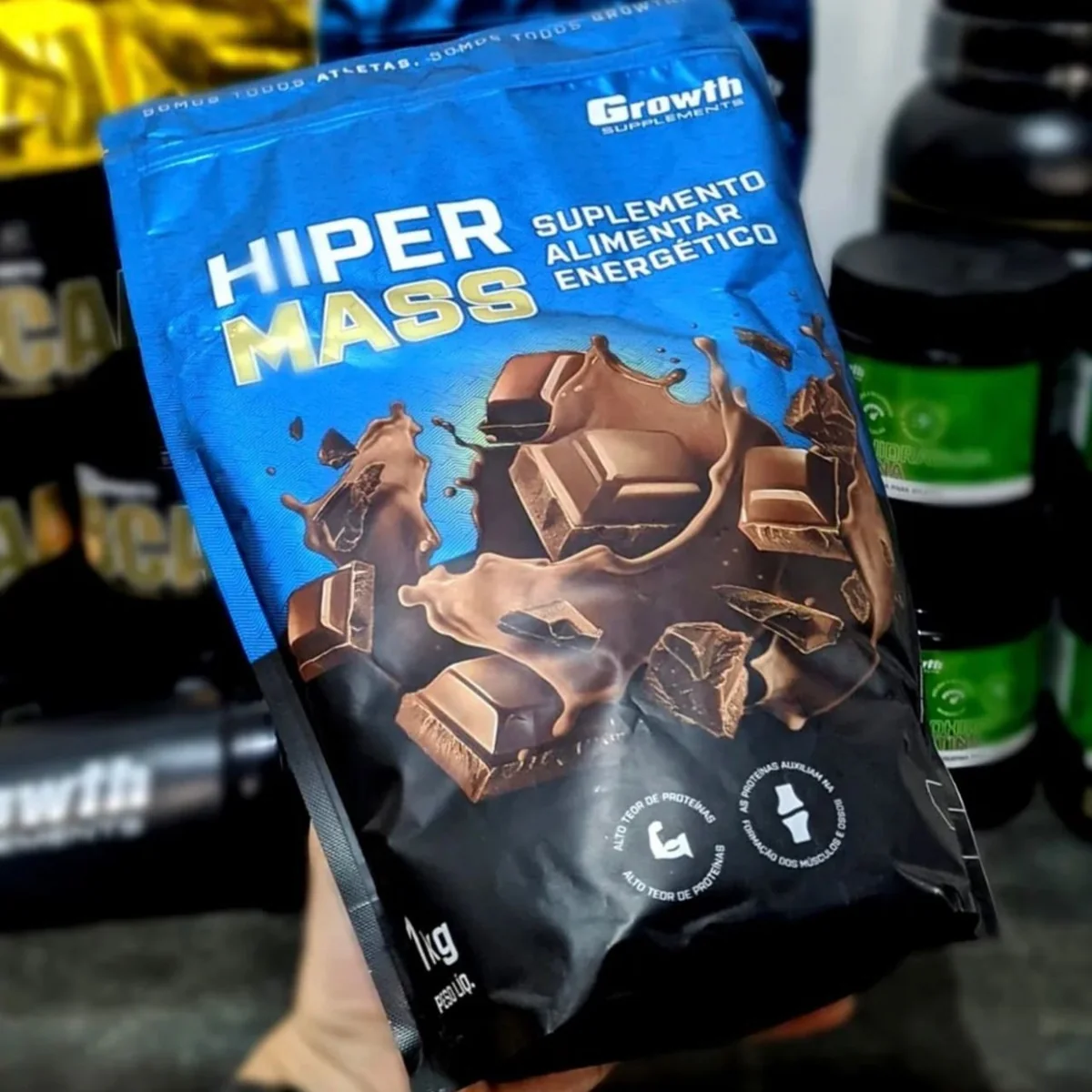 Hiper Mass 1kg Growth Supplements - Sabor Chocolate