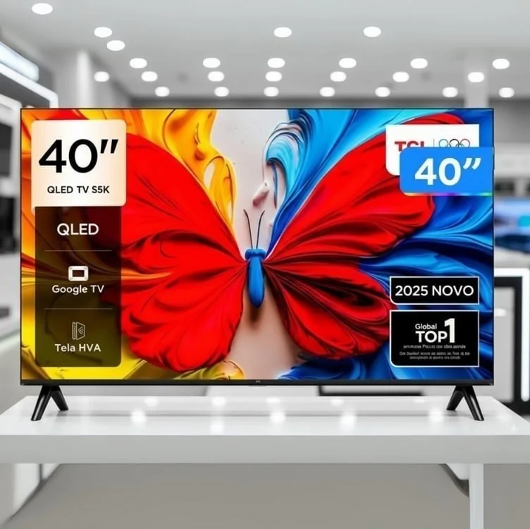 🚀 TCL, Smart TV, 40 Polegadas, HD QLED, WiFi, Bluetooth, Google TV, 2 HDMI, HDR10, Dolby Audio, 40S5K