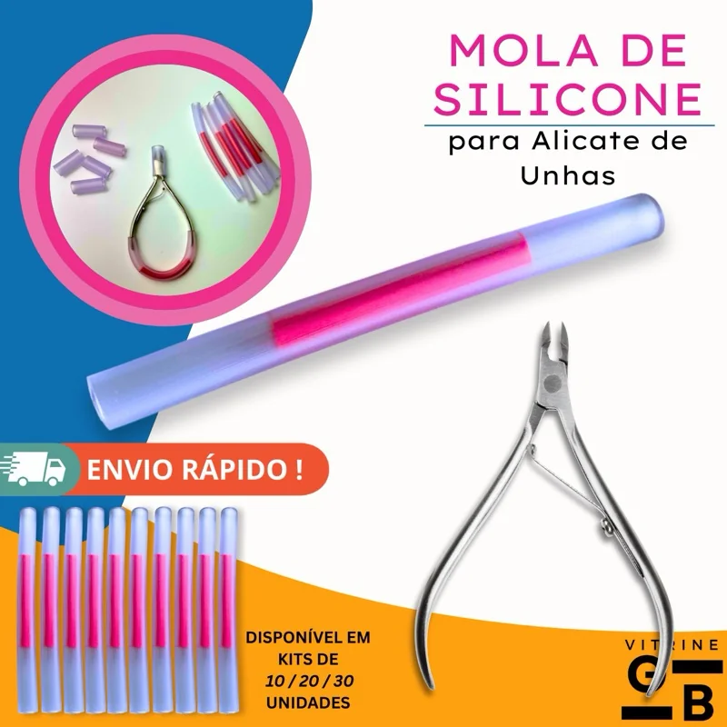 Mola de Silicone para Alicate de Cutícula Universal - Kits 10/20/30 Shopee
