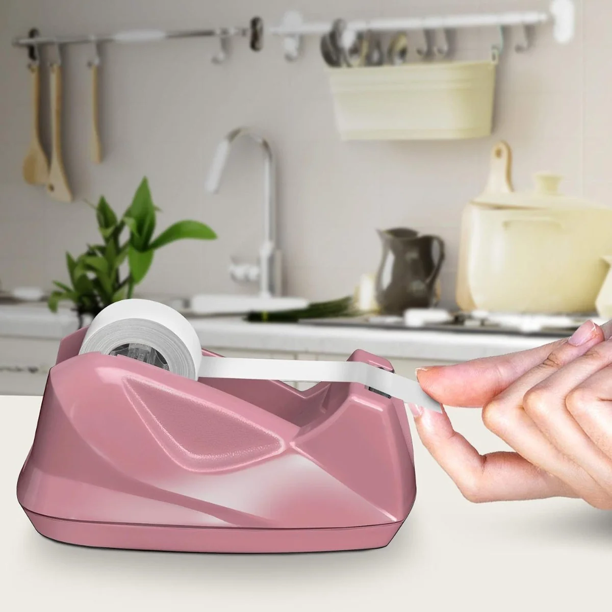Acrimet Suporte de Fita Adesiva Pequeno Rosa para Casa e Escritório