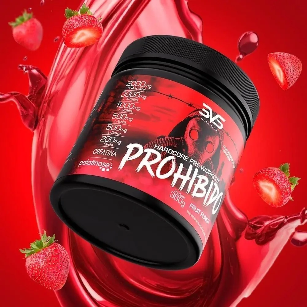 PROHIBIDO PRÉ-TREINO 360g - Strawberry Margarita (Morango) Mercado Livre