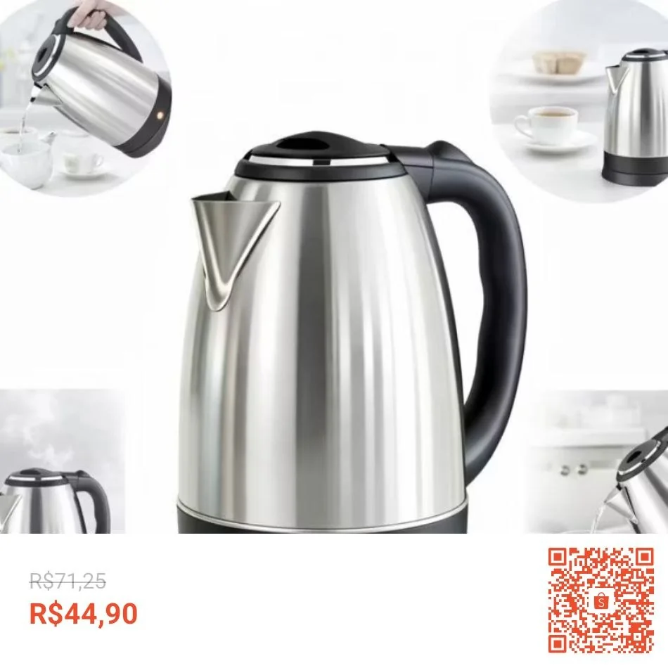 Chaleira Elétrica Jarra Café Chá Inox 110v