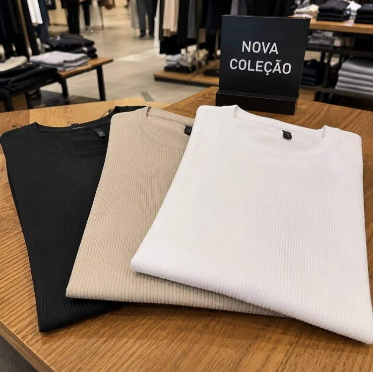Kit 3 Camisetas Masculina Canelada Americana Gola Careca Mercado Livre