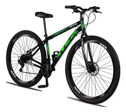 Bicicleta Aro 29 Gts Mtx Aço Carbono 21 Marchas Freio Disco Verde 17