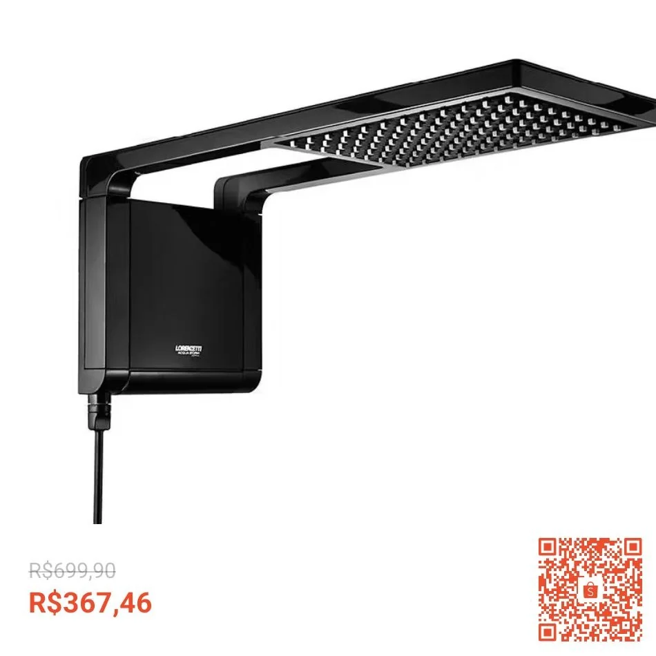 Chuveiro Eletrônico Lorenzetti Acqua Storm Ultra 7800w 220v Preta